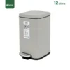12 Litres Silver Steel Step Waste Bin Gator UAE SS93S-12