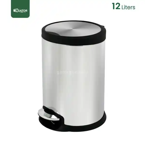 12 litres Silent Close Pedal Bin Gator SS07-12