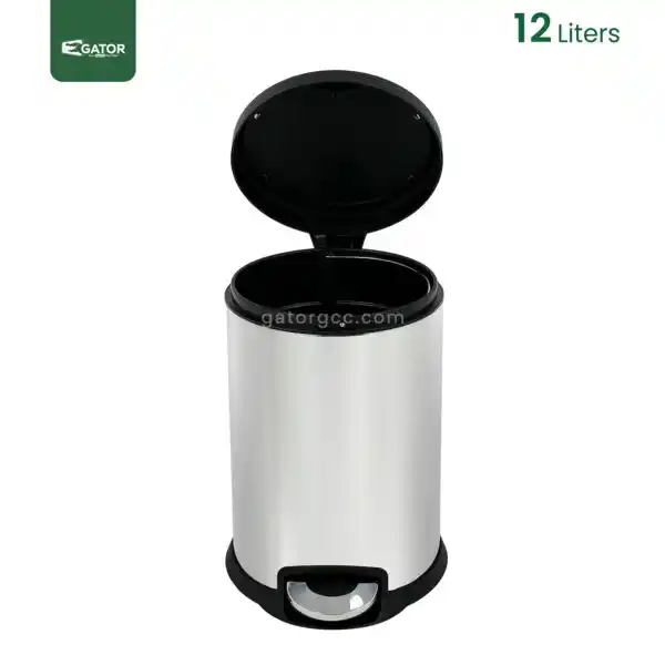 12 litres open Silent Close Pedal Bin Gator SS07 -12