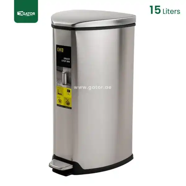 15 litres Soft Closing Pedal Bin Gator UAE SS55-15
