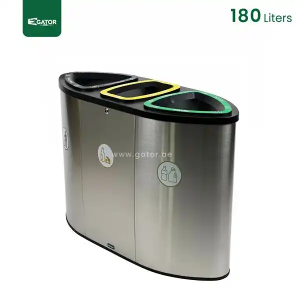 180 Litres Stainless Steel Recycle Bin 240L Gator UAE RB32-180