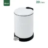 20 Litres White Pedal Waste Bin Gator SS11W-20
