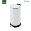 27 litres White Pedal Waste Bin Gator SS11W-27