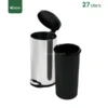 27 litres open Silent Close Pedal Bin Gator SS07-27