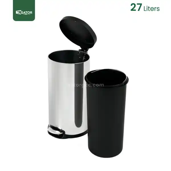 27 litres open Silent Close Pedal Bin Gator SS07-27