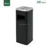 30 Litres Black Square Ashtray Waste Bin Gator SS29K-30