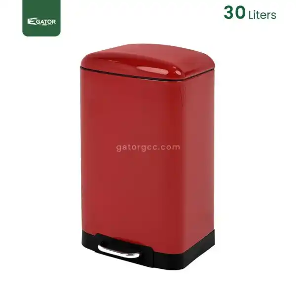 30 lItres Red Powder Coated Pedal Bin Gator SS26R-30