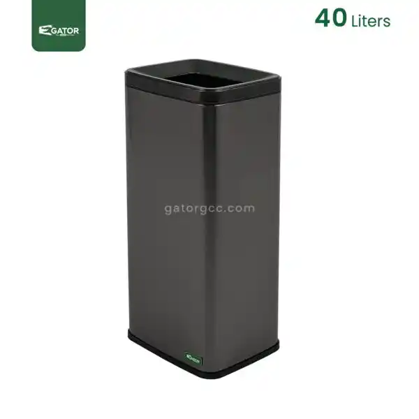 40 Litres Live Open Top Steel Trash Bin Gator UAE SS31-40