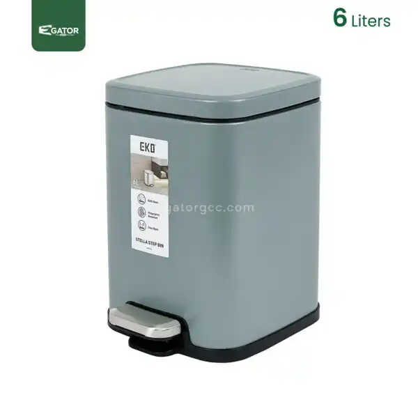 6 litres blue Steel Step Waste Bin Gator UAE SS93B-6