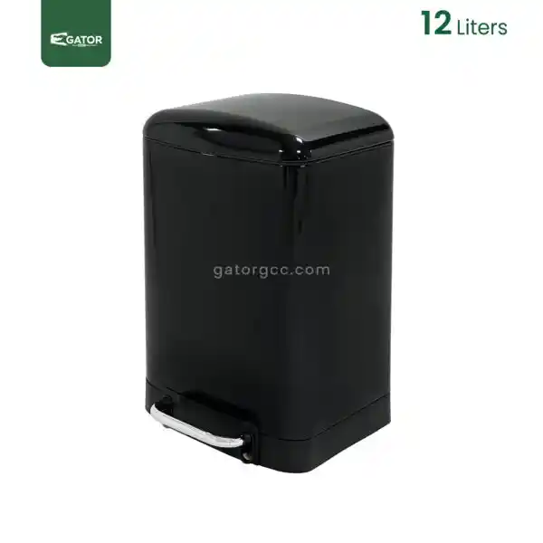 Black 12 litres Powder Coated Pedal Bin Gator SS26K-12