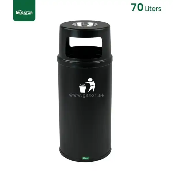 Black 70 Litres Heavy Duty Outdoor Ashtray Bin gator UAE RB22K-70