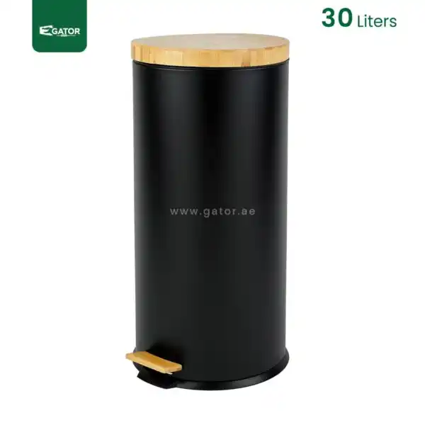 Black Bamboo Top Trash Can Gator SS25K-30
