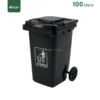 Black Heavy Duty Wheeled Waste Bin Gator UAE GC53K-100