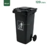 Black Heavy Duty Wheeled Waste Bin Gator UAE GC53K-120