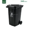 Black Heavy Duty Wheeled Waste Bin Gator UAE GC53K-240