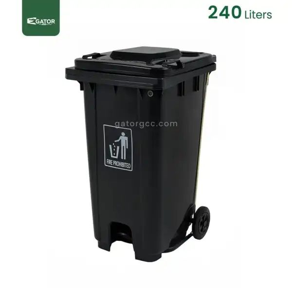 Black Plastic Garbage Bin Gator UAE GC50 K-240