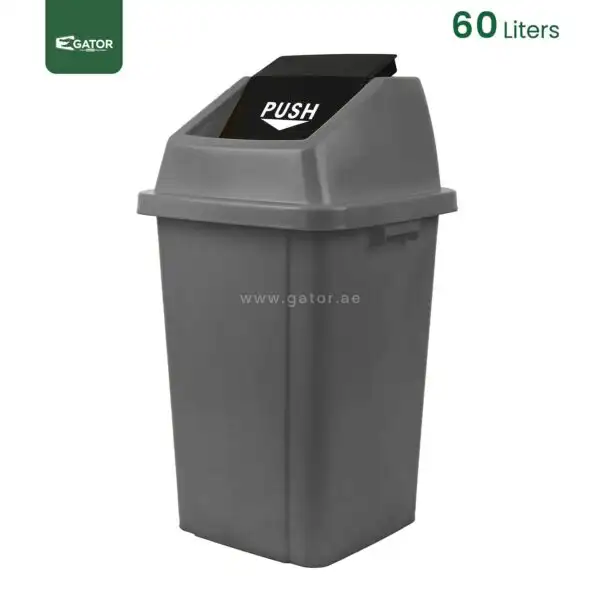 Black Push Lid Waste Bin Gator GC14K-40