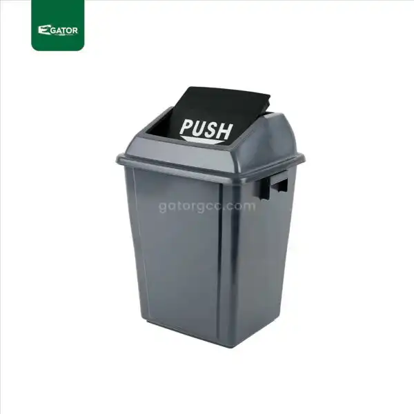 Black Push Lid Waste Bin Gator GC14K
