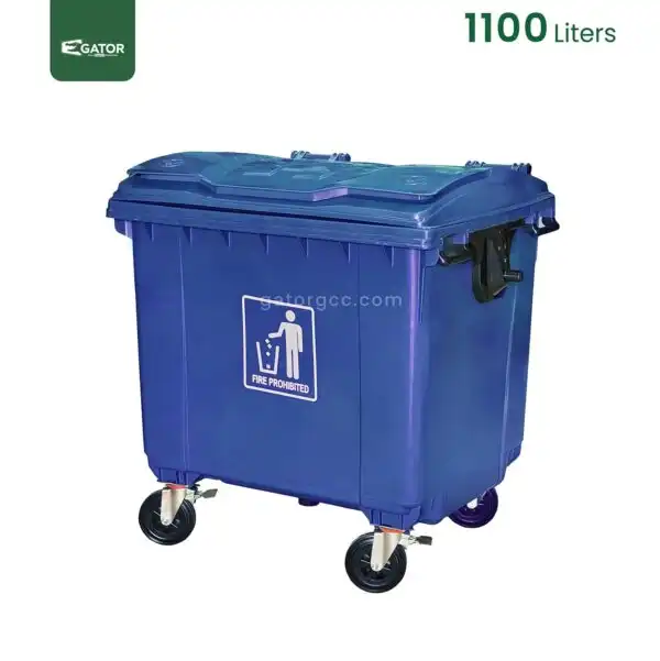 Blue 1100 Liter Mobile Garbage Bin Gator UAE GC48B-1100