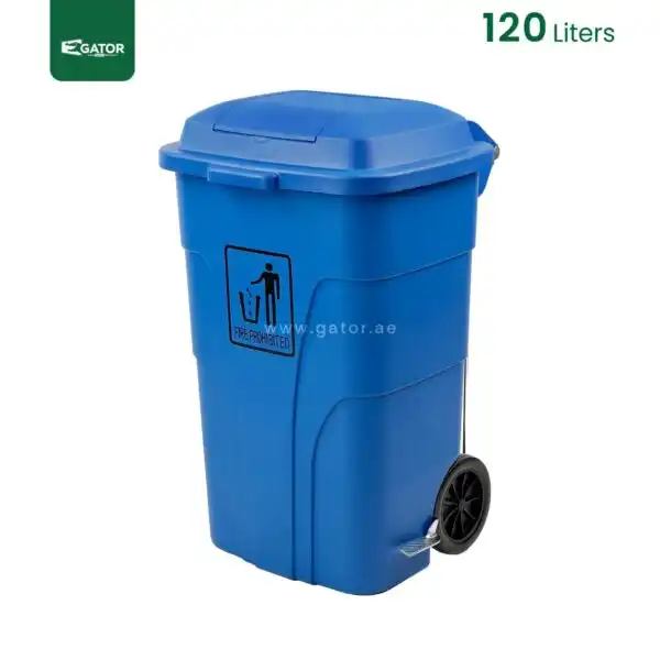 Blue Wheeled Plastic Waste Bin Gator UAE GC01B