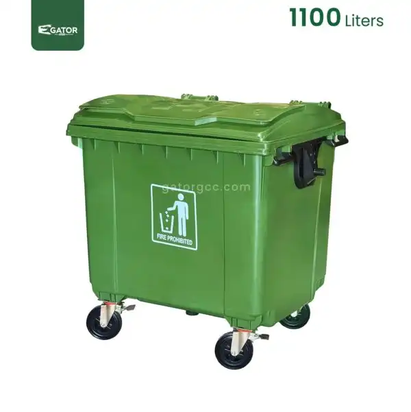 Green 1100 Liter Mobile Garbage Bin Gator UAE GC48G-1100