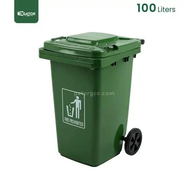 Green Heavy Duty Wheeled Waste Bin Gator UAE GC53G-100