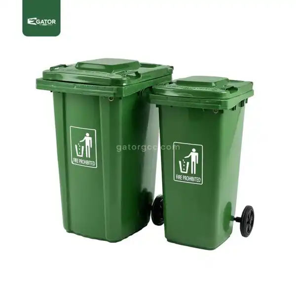 Green Heavy Duty Wheeled Waste Bin Gator UAE GC53G