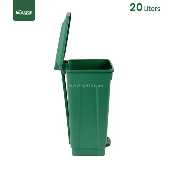 Green Opened Plastic Waste Bin 20L gator Bins GC35G