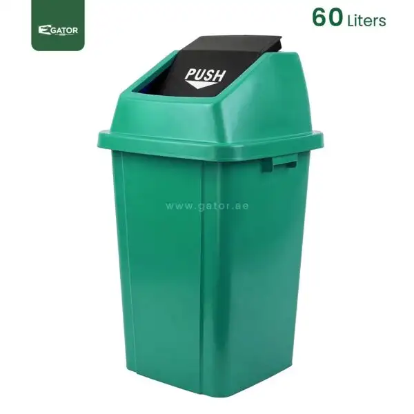 Green Push Lid Waste Bin Gator GC14G-60