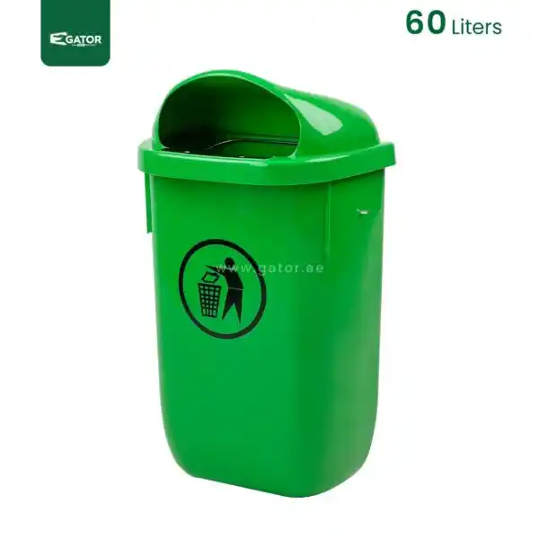 Green Wall Mounted Waste Bin Gator UAE GC40G-60