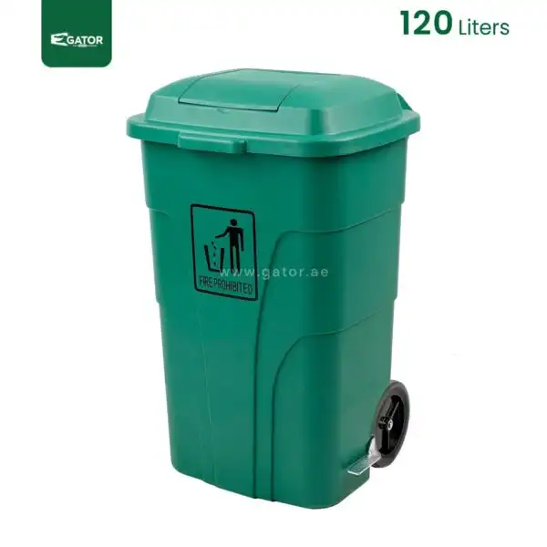 Green Wheeled Plastic Waste Bin Gator UAE GC01G