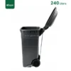 Grey Opened Wheeled Plastic Waste Bin Gator UAE GC01