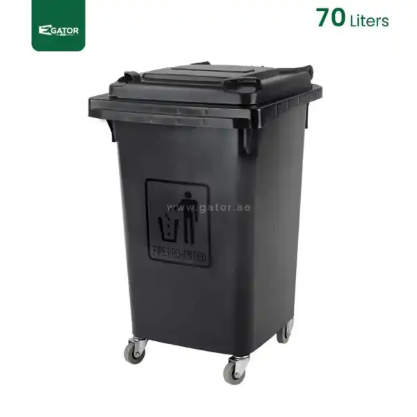 Grey Plastic Waste Bin with Wheels Gator GC10-70