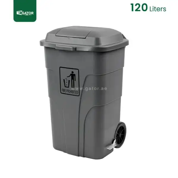 Grey Wheeled Plastic Waste Bin Gator UAE GC01A
