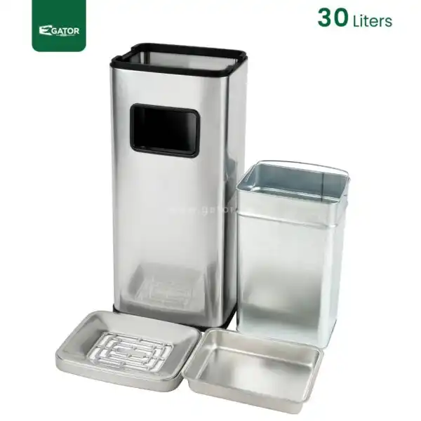 Inside Square Ashtray Waste Bin Gator SS29S-30