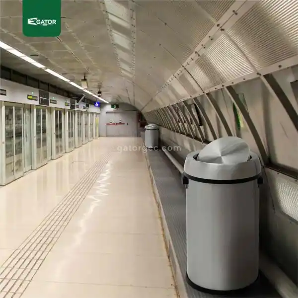 Live Photo Stainless Steel Swing Lid Bin Gator SS19-65