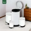 Live Photo White Pedal Waste Bin Gator SS11W