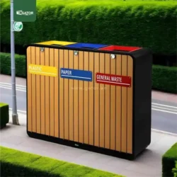 Live Recycle Bin Steel Wood Gator UAE RB15