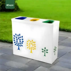 Live Stainless Steel 3 Compartment Recycle Bin Gator RB24