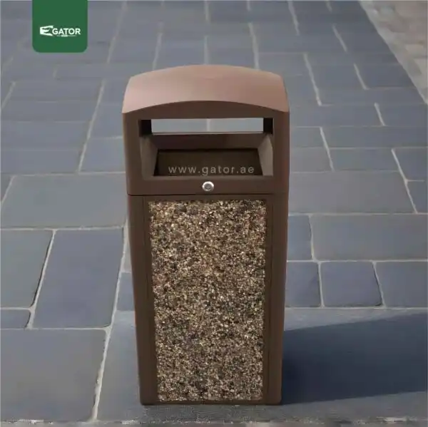 Live Stone Textured Waste Bin Gator UAE SS62