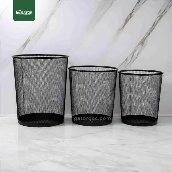 Live black Metal Mesh Waste Bin Gator UAE GB03K
