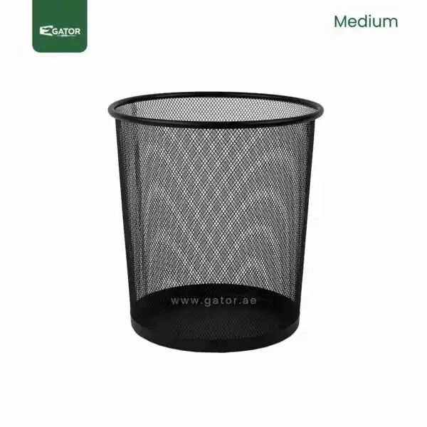 Medium Black Metal Mesh Waste Bin Gator UAE GB03K-M