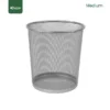 Medium Silver Metal Mesh Waste Bin Gator UAE GB03S-M