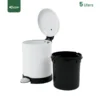 Open Details White Pedal Waste Bin Gator SS11W