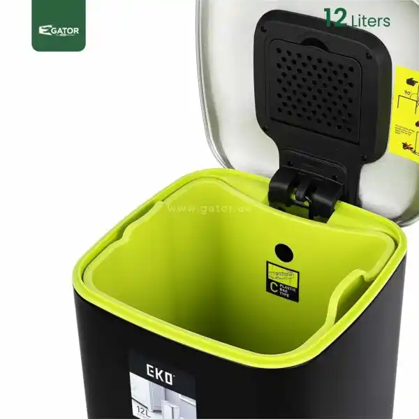 Open EKO Square Step Trash Bin Gator SS71