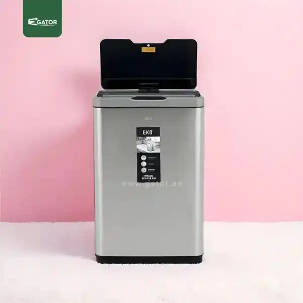 Pink background Touchless Sensor Bin Gator SS40