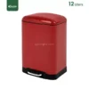 Red 12 Litres Powder Coated Pedal Bin Gator SS26R-12