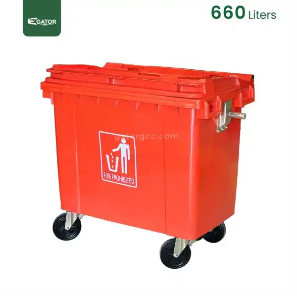 Red 660 Liter Garbage Bin Gator UAE GC49R-660