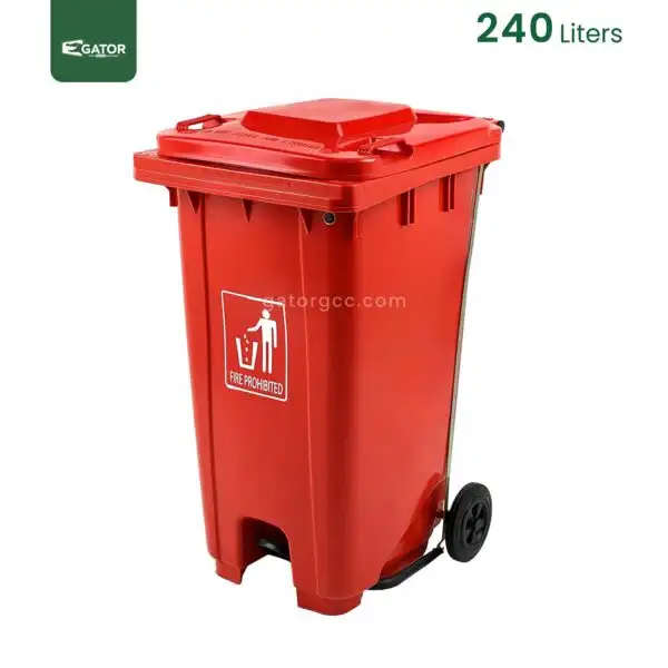 Red Plastic Garbage Bin Gator UAE GC50R-240