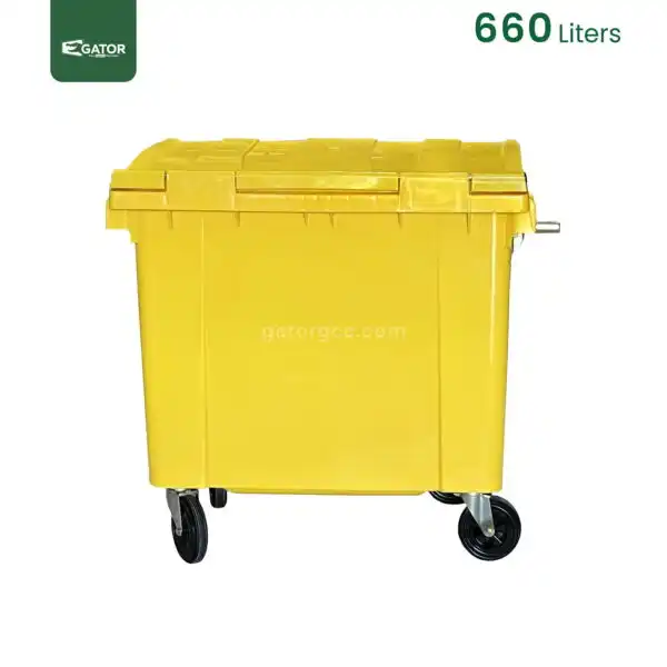 Side vIew 660 Liter Garbage Bin Gator UAE GC49Y-660